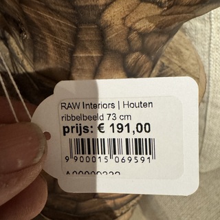 2x Houten beeld en vaas Raw Interiors en WP